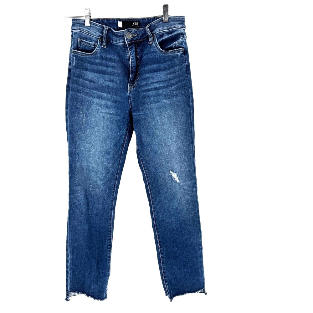 KUT from the Kloth Reese High Rise Fab Ab Ankle Jeans Women's 4 Straight Leg Mom